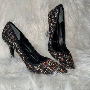 Charlies by Charles David Sweetness Black Multicolor Tweed Stiletto Heels 8.5